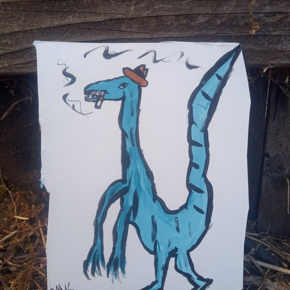 Dinosaur Painting Whimsical Decor - Picture 7 of 10